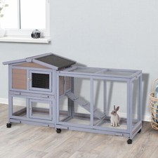 Wood Rabbit Hutch Rabbit Cage Bunny Hutch Rolling Large Bunny Cage Indoor