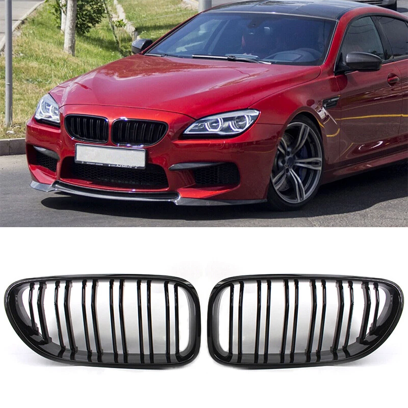 Front Kidney Grille Grill For BMW F06 F12 F13 M6 650i 640i 2012-2018 Gloss Black - Image 2 of 4