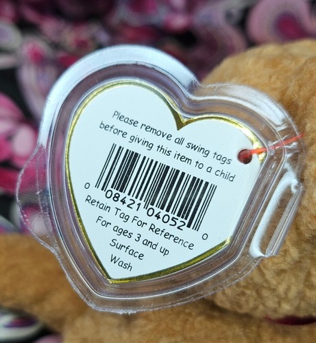 Peluche bebé CURLY the Brown Bear ✨️ MWNMT casi nuevo✨️ original vintage TY Beanie - Imagen 5 de 6