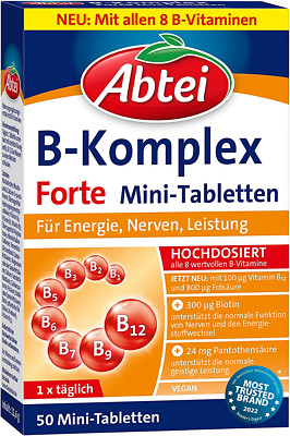 Abtei Vitamin B Komplex Forte, 50 Mini-Tabletten