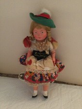 Vintage German Doll Qualitats Trachten Puppen 9" Costume Germany blonde braid
