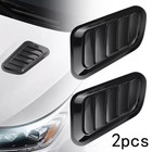 2* Universal Gloss Black Car Bonnet Hood Air Flow Intake Scoop Vent Decor Covers