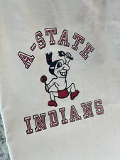 VINTAGE ARKANSAS STATE UNIVERSITY RETIRED INDIAN LOGO LAUNDRY BAG RARE