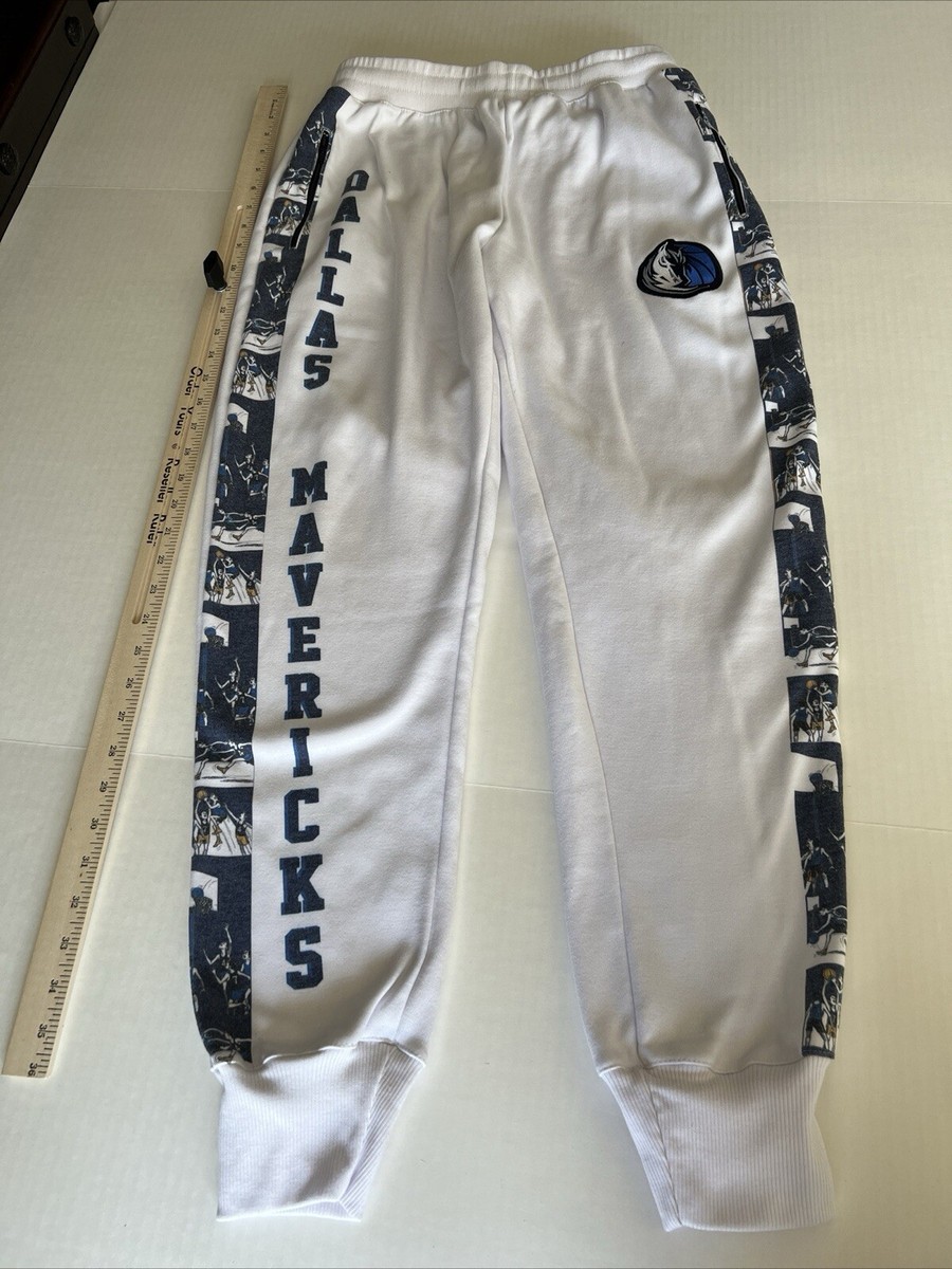 Dallas Mavericks Joggers Men's Medium White Sweatpants Graphic