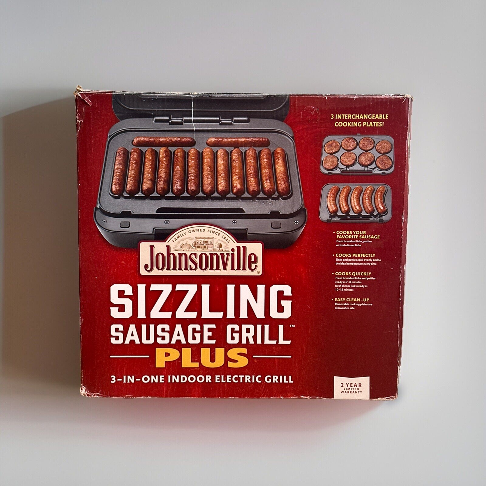 Johnsonville Sizzling Sausage Grill Plus 3In1 Indoor Electric (BTG
