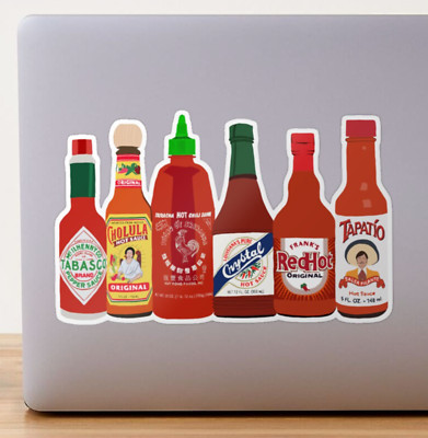 Favorite Hot Sauce Red Sauces Bottle Foodie Vinyl Decal Sticker Laptop Bumper