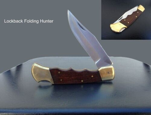 Pocket Knife Hunting Fishing Outdoors Camp Hike Survival blade camping steel - Picture 4 of 4