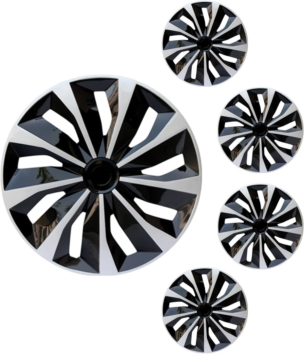 Black & Silver Set (4pcs) fit for Toyota Yaris 2008-2011 15