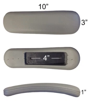 CHAIRPARTSONLINE Replacement Office Chair Arm Pad Gray - Pair - R-S1697-Gray-Pair