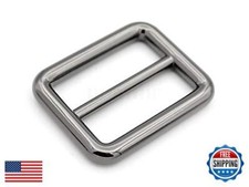 CRAFTMEMORE 6pcs Metal Slide Buckle Bag Belt Strap Keeper Slider Triglide Str