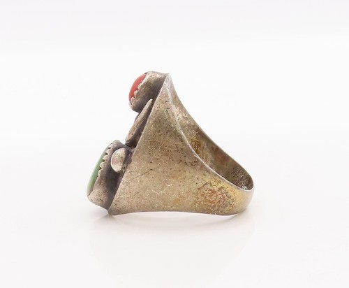 925 Sterling Silver Vintage Ring ZUNI NAVAJO Antique Turquoise Sz 10.5 RG29141 - Picture 6 of 8