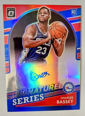 2021-22 Optic Charles Bassey Signature Series Blue Prizm Auto 05/25 SS-CBS 76ers