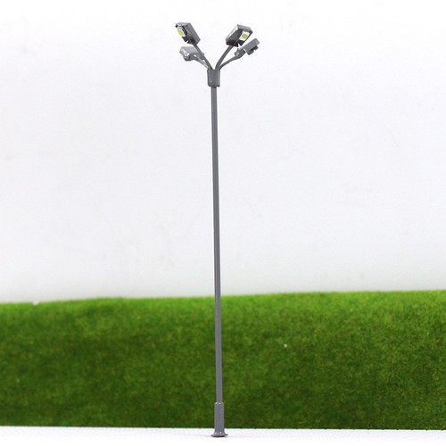 5pcs Model Railway 1:87 Lamps 4-heads HO Scale Street Light Playground LSL04 - Picture 1 of 5