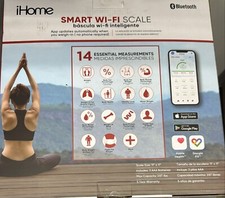 iHome Smart Wi-Fi Scale with Bluetooth 14 Body Metrics App-Connected Weight