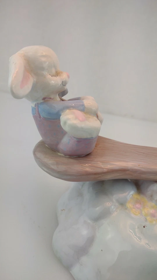 Lámpara de mesa infantil de 18" Baby Bunny and Bear jugando teeter/tattering/molancín Foto 3 de 4