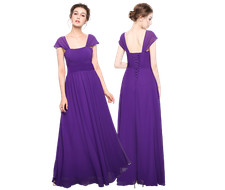 Chiffon scoop neck floor length Bridesmaid/party dress size 8-24