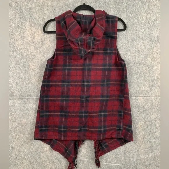 Женская толстовка с капюшоном Jolt небольшого размера Lagenlook клетчатый плащ красная - Изображение 2 из 4