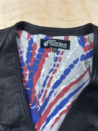 Volcom x Jennifer Herrema Collectable “Blade Leather Vest” Black Vest - Size L - Picture 2 of 7