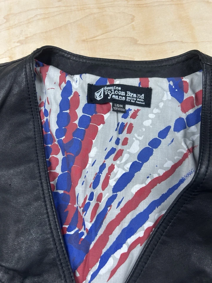Volcom x Jennifer Herrema Collectable “Blade Leather Vest” Black Vest - Size L - Image 2 of 4