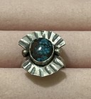 Artist Stamped Natural Turquoise Silver Ring bought from Bisbee AZ Sz 6  — photo 5