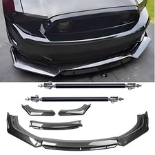 Carbon Fiber Black Front Bumper Lip Chin Body Kit Spoiler For Ford For Mustang