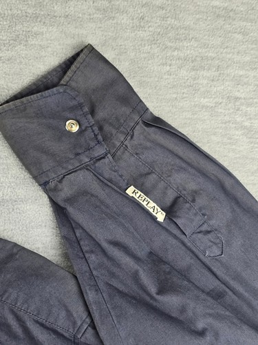 Replay Italy Pearl Snap Navy 2XL Long Sleeve Shirt - Picture 2 of 11