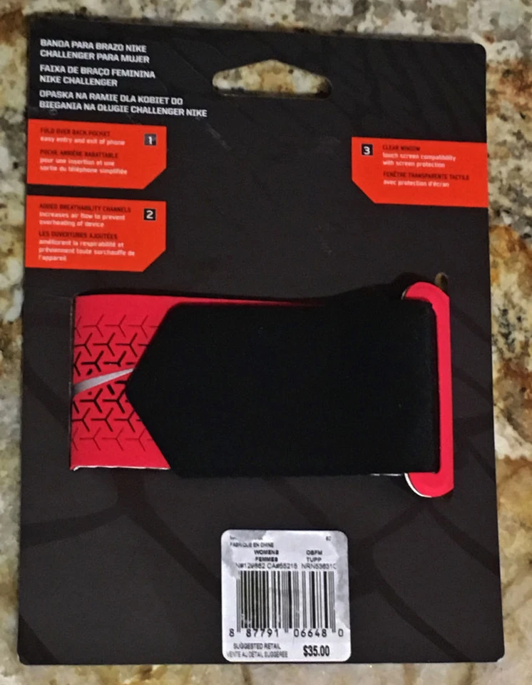 NIKE Challenger Arm Band Phone Carrier Running Training Crimson NIP Womens O/S - Image 4 of 4
