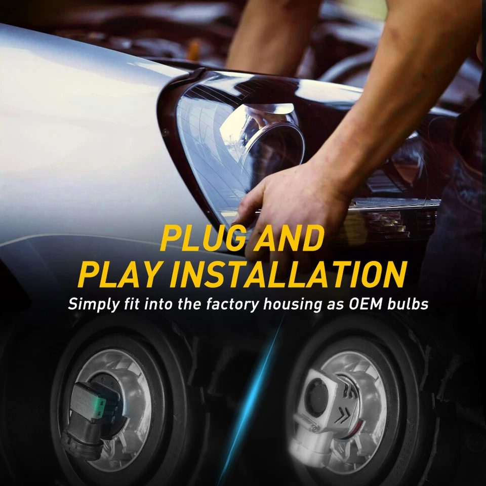 H11 9005 LED Headlight Lamps Head Hi-Lo Beam Bright Super White 30000LM 1-10Set - Image 4 of 4