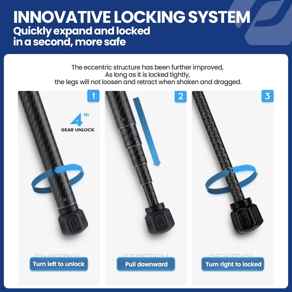 Fotopro 62Inch X-Aircross3 Lightweight Travel Camera Tripod 360 Ball Head.Blue - Image 4 of 4