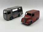 Vintage Dinky Toys Electric Van Gray & Trojan Van Red Diecast Cars Lot Of 2