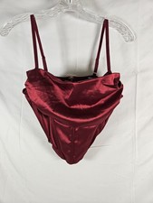Urban Outfitters Lexi Burgundy Satin Bustier Cowl Corset Top Size Medium M