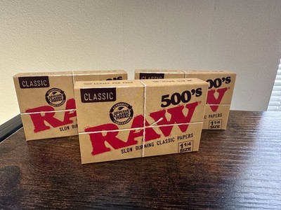 RAW Classic 500s ~1 1/4~ Rolling Papers (3 Packs) ~NEW