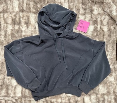 Victoria's Secret Dark Gray Featherweight Hoodie Small Womens Soft EUC VSX