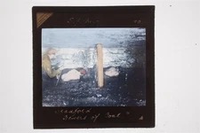 Coal Miners Underground Mine Bradford? - Hand Tinted Glass Magic Lantern Slide