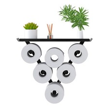 Toilet Paper Holder Rack, Funny Wall Mount Storage for Black