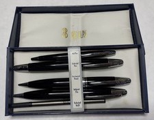 Bill Blass Ballpoint Pen Mechanical Pencil Set 100020-2 Black Lacquer Chrome
