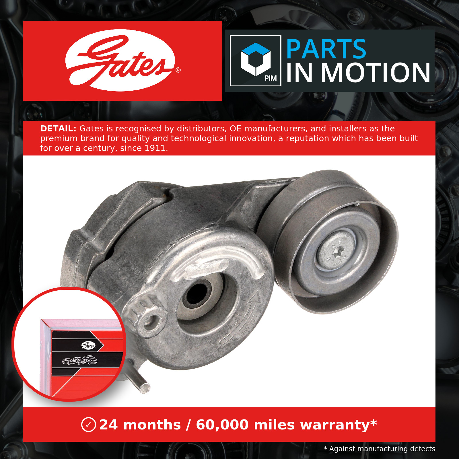 Aux Belt Tensioner fits MERCEDES R280 W251 3.0D 06 to 07 Drive V-Ribbed Gates