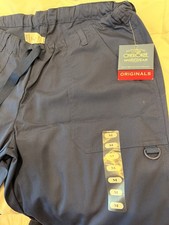 Cherokee Workwear Scrub Pants Womens Blue Wide Leg Drawstring