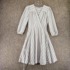 Calvin Klein Dress Womens Sz 6 (36in) 3/4 Sleeve Wrap V Neck