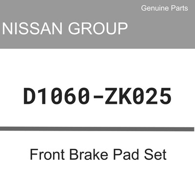 Test D1060-ZK025 20260530 Nissan Altima OEM Front Brake Pad Set Genuine