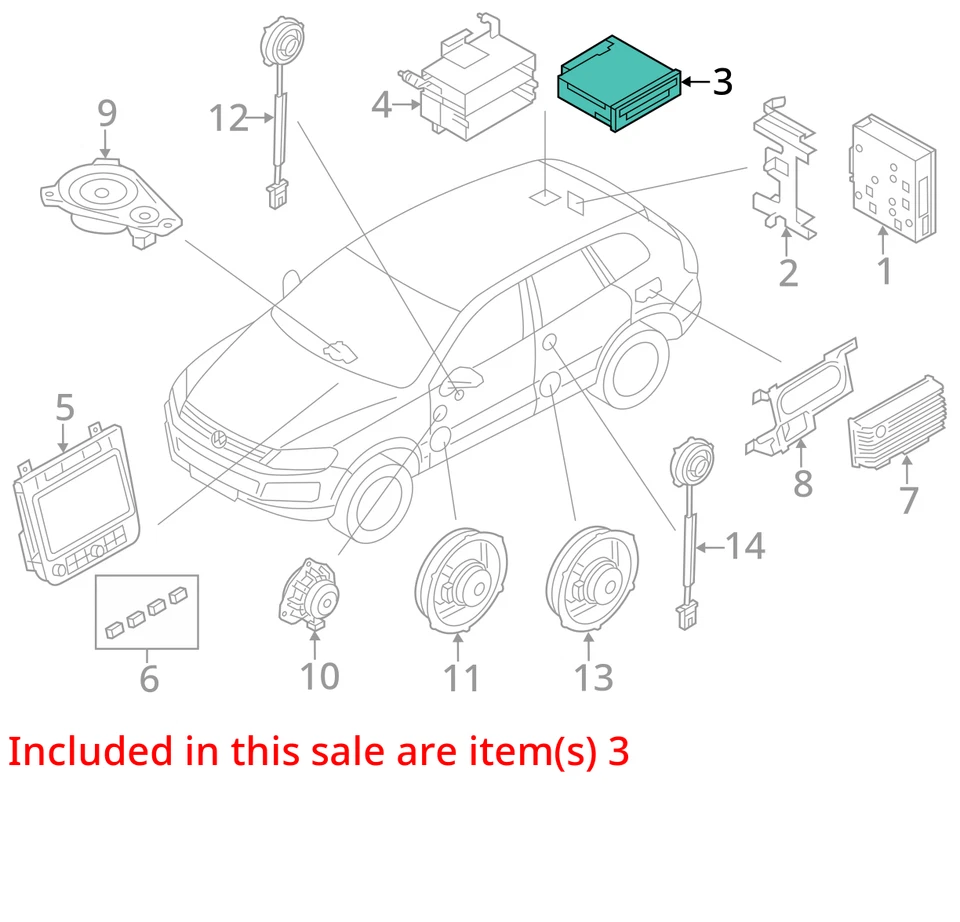 Volkswagen Touareg 2011-2018 cambiador de CD/DVD 4H0035108F Foto 3 de 4
