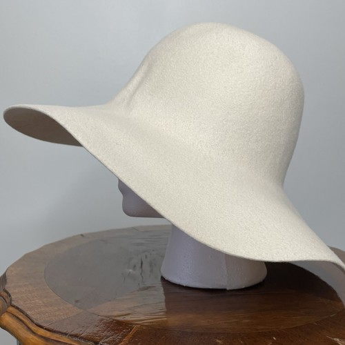VTG Jacobsons Womens Ivory Wool (?) Wide Brim Floppy Hat Fashion Church Classic - Picture 4 of 8