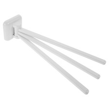 Wall Mounted Swing Towel Holder ABS 3 Arm Space Saving Hand Towel Rack White