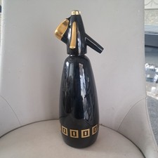 1970s Retro Kitch black And Gold Sparklets Soda Syphon Cocktail Bar Accessory