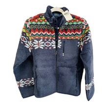 NWT Polo Ralph Lauren Boys Fair Isle Fleece Jacket Size L 14 - 16