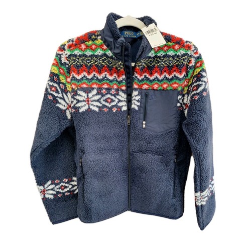 NWT Polo Ralph Lauren Boys Fair Isle Fleece Jacket Size L (14 - 16) - Picture 1 of 4