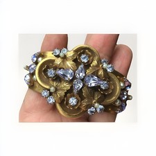 1940s UNSIGNED SANDOR CO ALEXANDRITE RHINESTO...