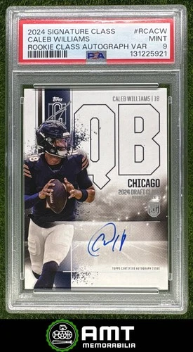 Caleb Williams RC Auto PSA 9 2024 Topps Class Rookie I Chicago Bears RCA-CW 5921