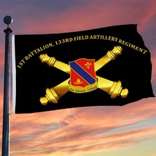 1st Battalion, 133rd Field Artillery Regiment Flag 3x5Feet with Brass Grommets