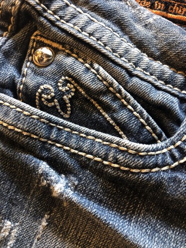 Pantalones Cortos Rock Revival SASHA H13 Mujer 32 Bling Bolsillo Solapas Punto Grueso - Imagen 8 de 12